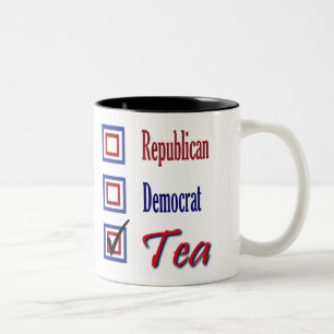 Republikanischer Demokrat-TEE Party-Karo einer Zweifarbige Tasse