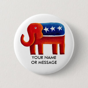 Republikanischer Elefant Benutzerdefinierter Name  Button
