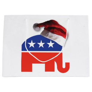 Republikanischer Elefant, der einen Große Geschenktüte