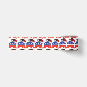 Republikanischer Elefant, der einen Weihnachtsratt Satinband