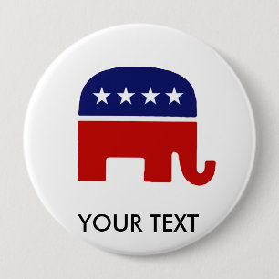 Republikanischer Elefant des Elefant-/GOP Button