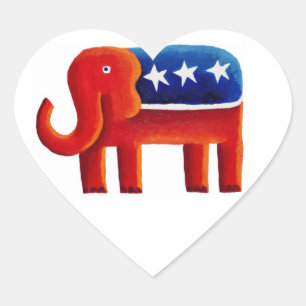 Republikanischer Elefant Herz-Aufkleber