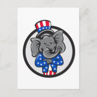 Republikanischer Elefant-Mascot-Waffen-Crossed Cir