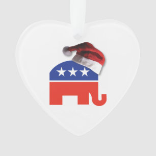 Republikanischer Elefant mit einem Weihnachtshut Ornament