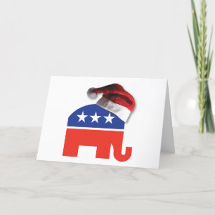 Republikanischer Elefant mit Santa-Claus-Helm Feiertagskarte