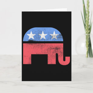 Republikanischer Elefant Retro-Stil Pro-Amerikanis Karte
