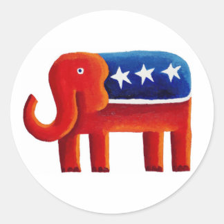 Republikanischer Elefant Runder Aufkleber