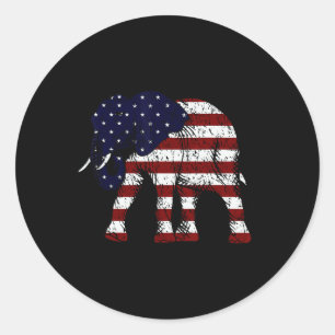 Republikanischer Elefant verwitterte amerikanische Runder Aufkleber