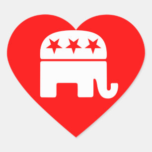 Republikanischer Elephant Heart Sticker