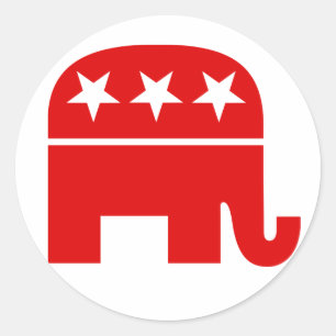 Republikanischer Elephant Round Sticker