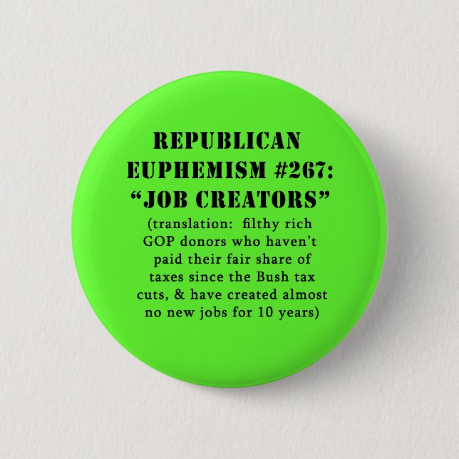 Republikanischer Euphemismus-Job-Schöpfer WITZ Button (Vorderseite)
