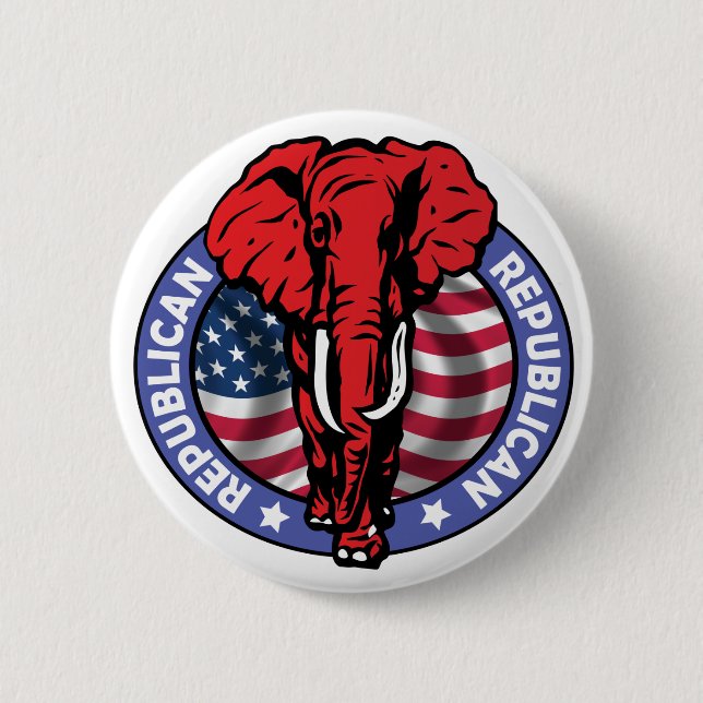 Republikanischer Party-Elefant - McCain Button (Vorderseite)