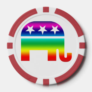 Republikanischer Ursprünglicher Elefant Regenbogen Pokerchips