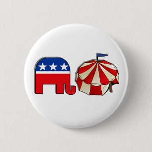 Republikanischer Zirkus Elephant und Zelt Button