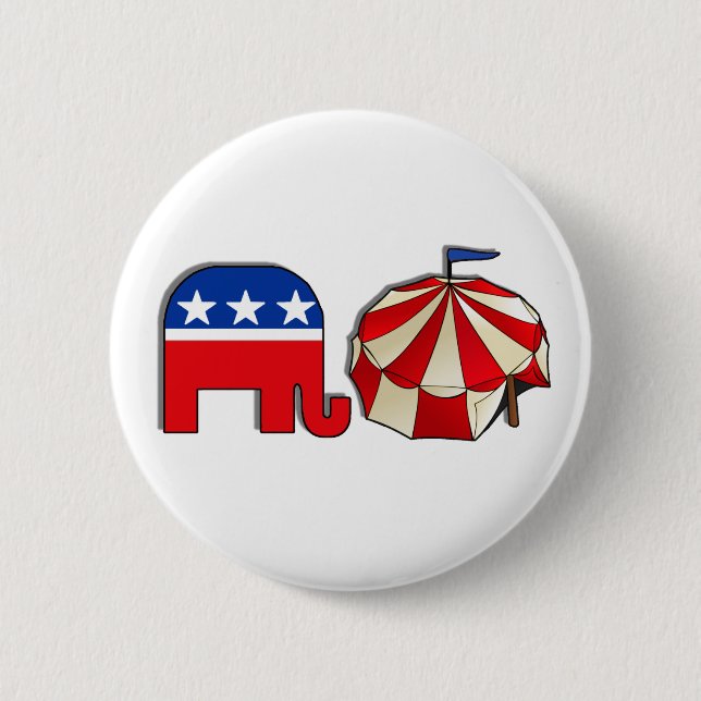 Republikanischer Zirkus Elephant und Zelt Button (Vorderseite)