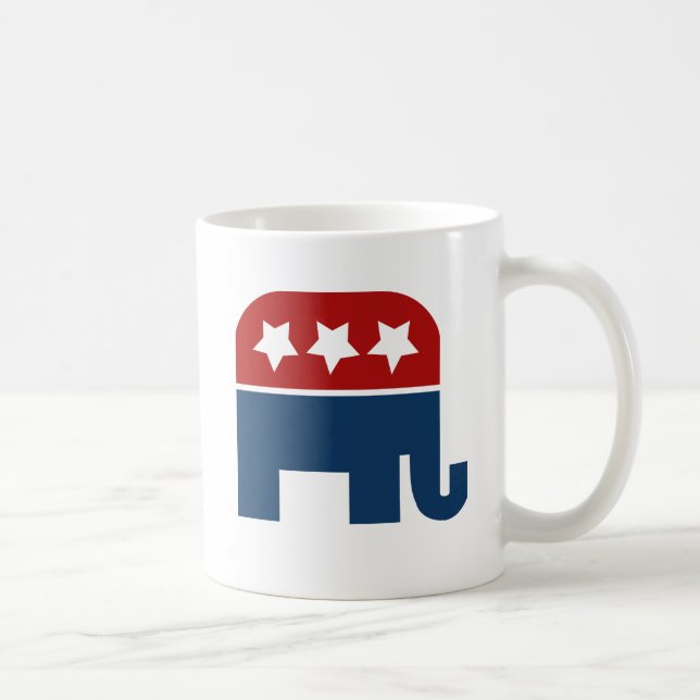 republikanisches Design des Elefanten-Logos Kaffeetasse (Rechts)