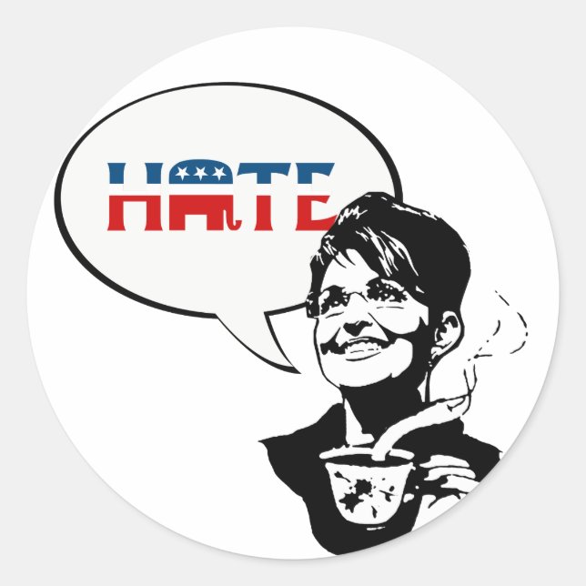 REPUBLIKANISCHES HASSEN RUNDER AUFKLEBER (Vorderseite)