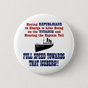 Republikanisches Party Funny Anti Trump Titanic Me Button