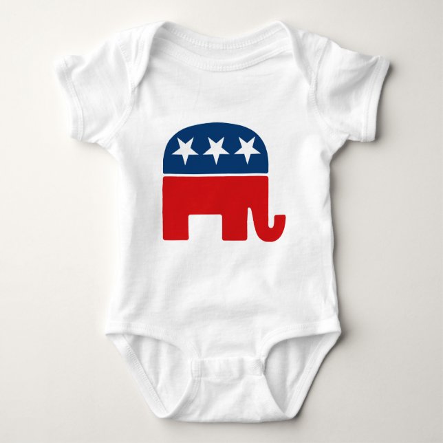 republikanisches Party-Logo - GOP Elefant Baby Strampler (Vorderseite)