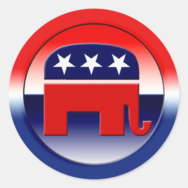 republikanisches Party-Symbol Runder Aufkleber (Vorderseite)