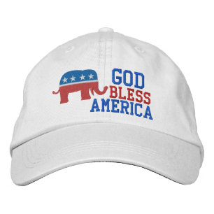 Republikanisches Patriotikum / Gott segne Amerika Bestickte Kappe