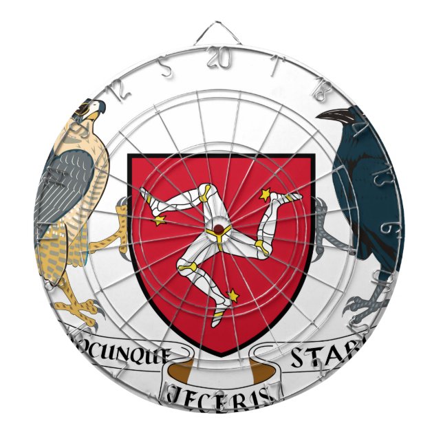 Republikanisches Wappen Isle of Mans - Manx Emblem Dartscheibe (vorne)