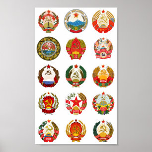 Republiken der sowjetischen Gewerkschaft Poster