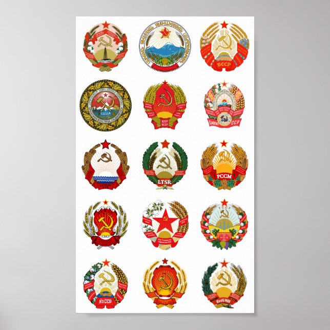 Republiken der sowjetischen Gewerkschaft Poster (Vorne)