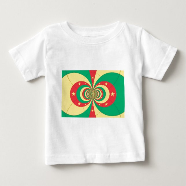 République du Cameroun mit fünf Spitzen-Sternen Baby T-shirt (Vorderseite)