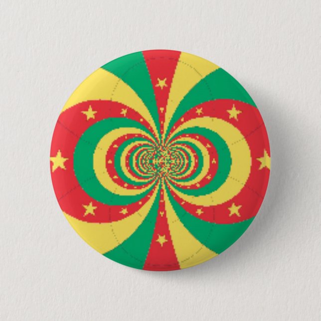 République du Cameroun mit fünf Spitzen-Sternen Button (Vorderseite)