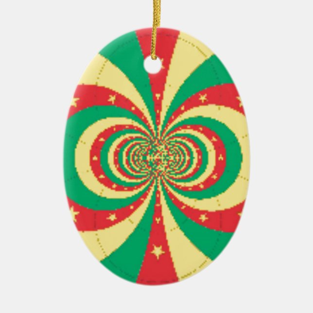 République du Cameroun mit fünf Spitzen-Sternen Keramik Ornament (Vorne)