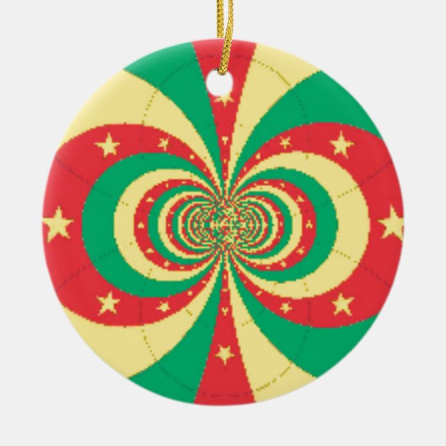 République du Cameroun mit fünf Spitzen-Sternen Keramikornament (Vorne)