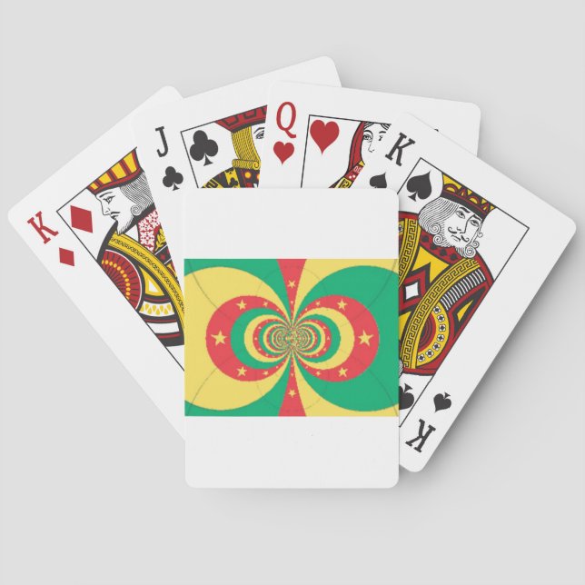 République du Cameroun mit fünf Spitzen-Sternen Spielkarten (Rückseite)