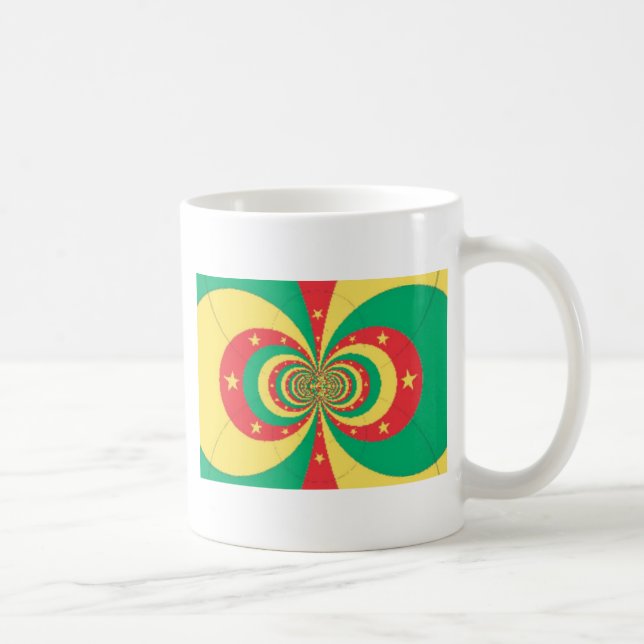 République du Cameroun mit fünf Spitzen-Sternen Tasse (Rechts)