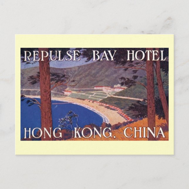 Repulse Bay Hotel, Hong Kong, China Vintag Postkarte (Vorderseite)