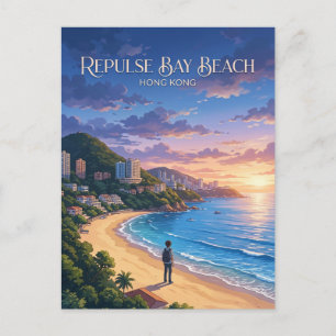 Repulse Bay Strand Hongkong Postkarte
