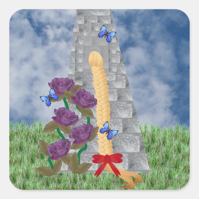 Repunzel Repunzel Quadratischer Aufkleber (Vorderseite)