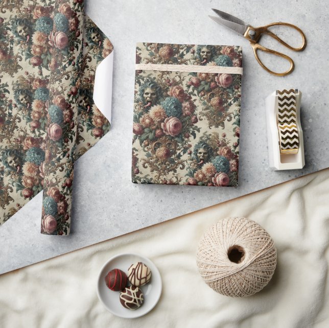 Requiem Rhapsody - Gothic Floral Bandana Geschenkpapier (Kunsthandwerk)