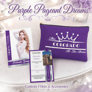 Requisiten-Make-up-Koffer Royal Purple Pageants Zubehörtasche