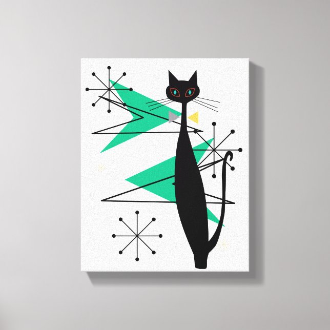 ReRo Atoma MCM Coole Cat-Leinwand Leinwanddruck (Vorderseite)