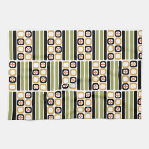 ReRo Atomic Art Squares Linien mehrfarbig Geschirrtuch