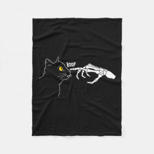 Rero Vintag Black Cat Skeleton Hand Boop Hallowee Fleecedecke