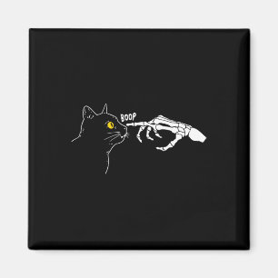 Rero Vintag Black Cat Skeleton Hand Boop Hallowee Magnet