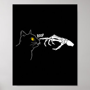 Rero Vintage Schwarze Katze Skelett Hand Boop Hall Poster