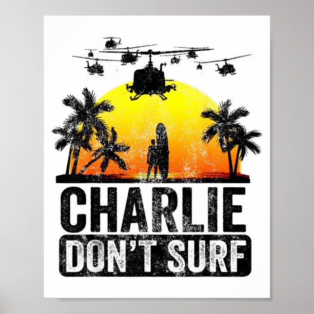 Rertro Vintage Charlie Dont Surf  Poster (Vorne)