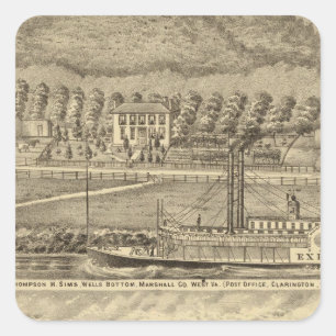 Res of the late Thompson H Sims Quadratischer Aufkleber