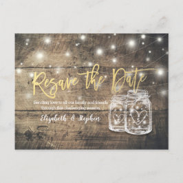 Resave the Date Wedding Postponement Mason Jars Ankündigungspostkarte