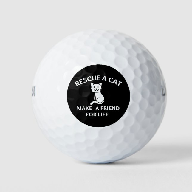 Rescue A  Cat Make A  Friend For Life Golfball (Vorderseite)