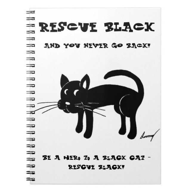Rescue Black Cats Notebook Notizblock (Vorderseite)