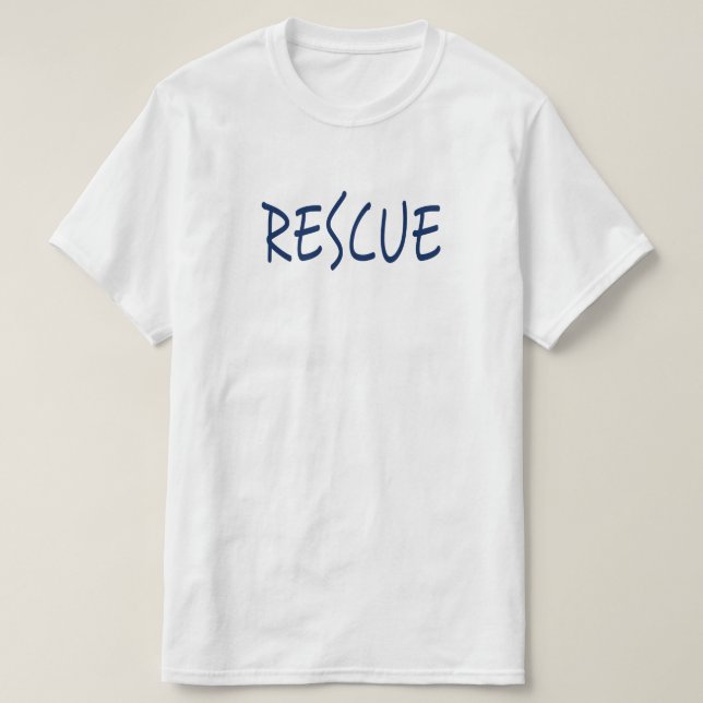 Rescue (blau) T-Shirt (Design vorne)